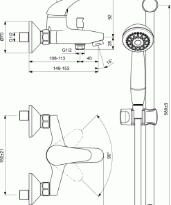 Смесител за вана и душ с аксесоари Orion B1294AA Vidima