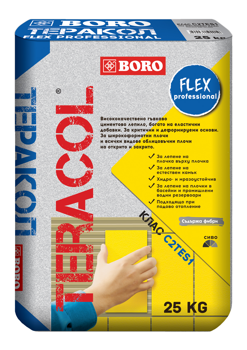 Boro Teracol Flex tile adhesive, 25 kg