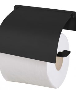 Поставка за тоалетна хартия с капак Елинор Black ICA 5551-2B черна
