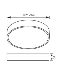 Alternative view of LED осветително тяло DARS LED 18W бял 4000K