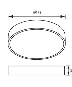 Alternative view of LED осветително тяло DARS LED 18W черен 4000K