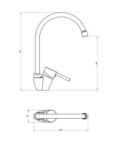 Смесител за кухня Кристи ICF 7228290 десен чучур