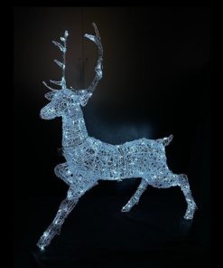 Ходещ коледен елен 140 см 200LED бял