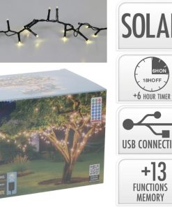 Коледни соларни лампички 800LED топла бяла