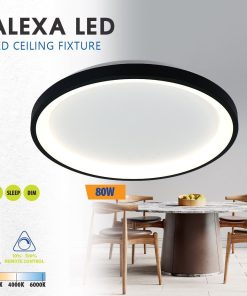 LED плафониера ALEXA-C LED 80W черна